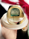 8k Vintage Custom Medusa Carved Green Spinel Ring