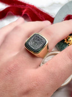 8k Vintage Custom Medusa Carved Green Spinel Ring