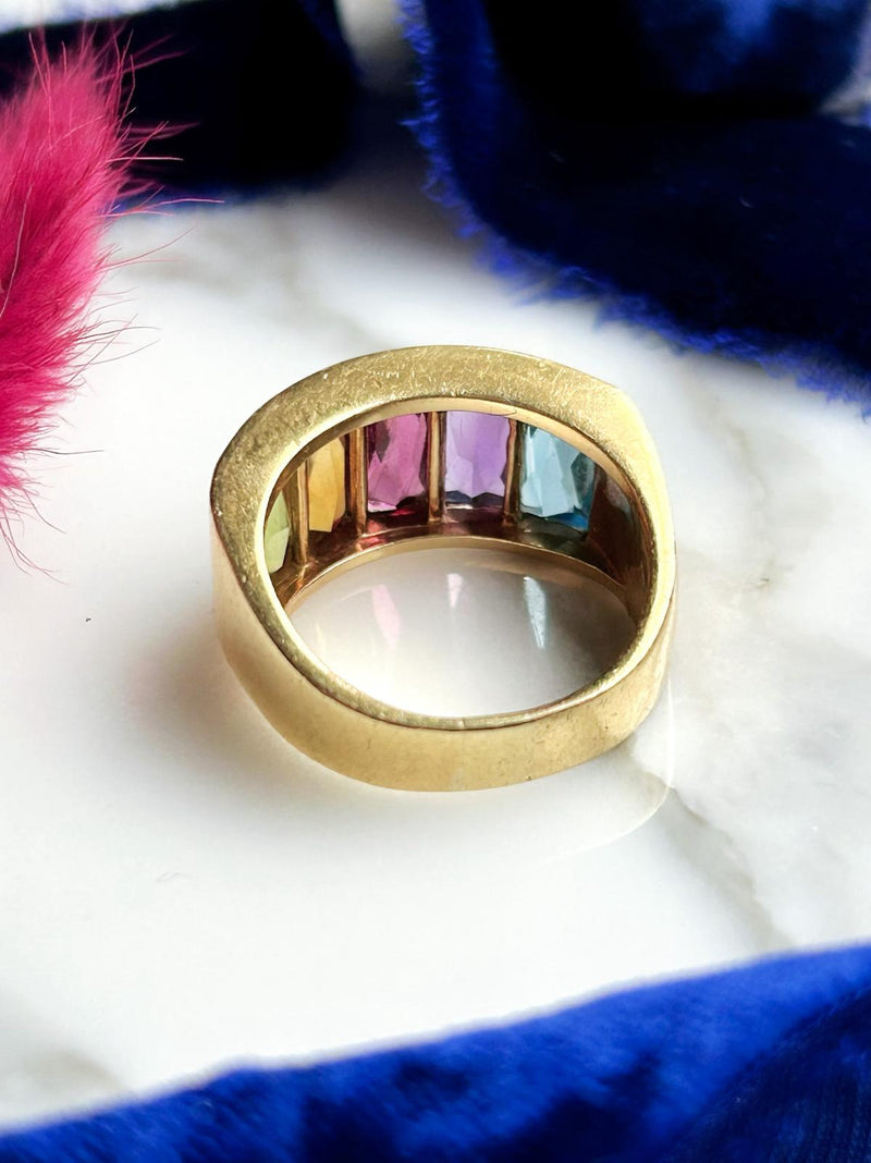 18k Vintage Multi-Gemstone Ring