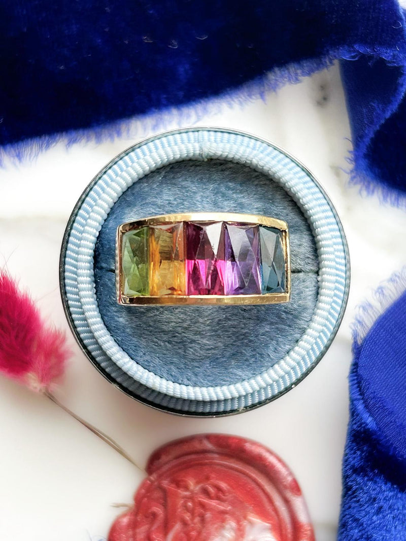 18k Vintage Multi-Gemstone Ring