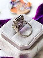 14k Art Deco 12ct Amethyst Ring