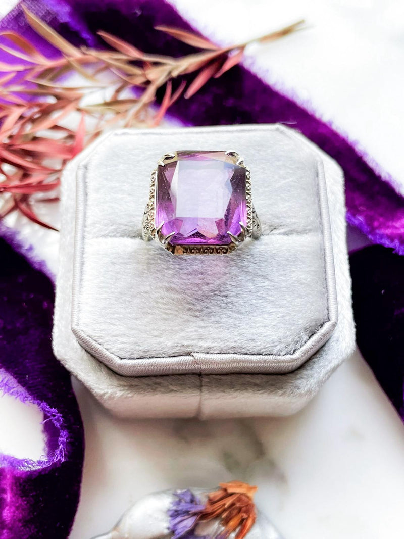 14k Art Deco 12ct Amethyst Ring