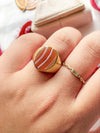 14k Vintage Banded Agate Signet Ring