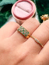 18k Victorian Emerald & Rose Cut Diamond Band