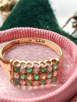 18k Victorian Emerald & Rose Cut Diamond Band