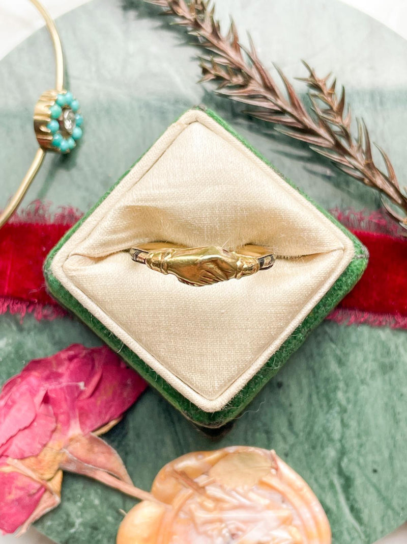 15k Victorian Elephant Hair Fede Ring