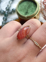 18k Vintage Carnelian Cabochon Ring