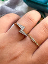 14k Vintage Diamond Spike Bypass Ring