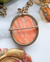 14k Victorian Carved Coral Cameo Brooch