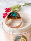 18k Vintage Turquoise Matrix Cabochon Ring