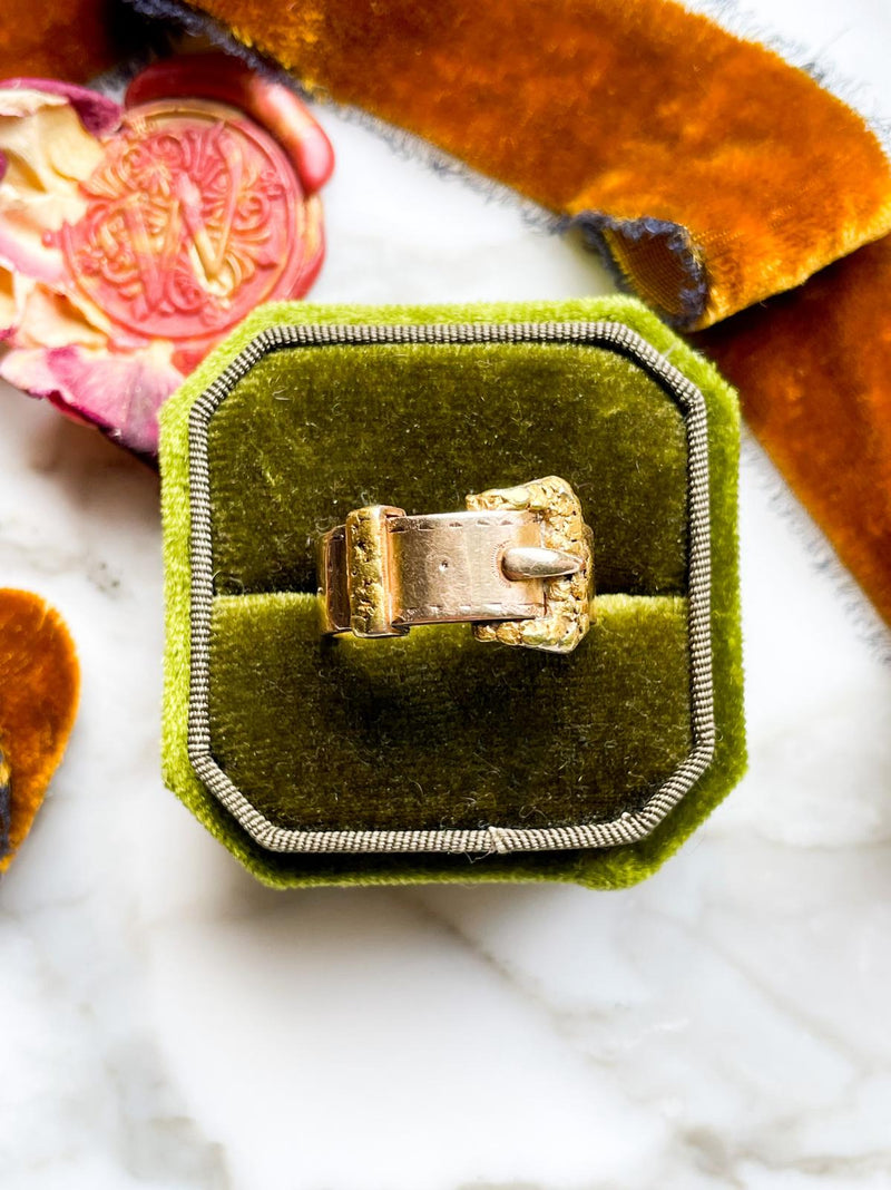 14k Antique Gold Nugget Buckle Ring