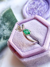 14k Vintage Toi et Moi Diamond & Emerald Ring