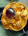 15k Victorian Garnet Cabochon Gold Brooch