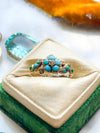 9K Victorian Turquoise & Diamond Floral Ring