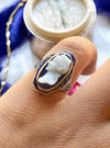 14k Vintage Carved Blue Sardonyx Cameo