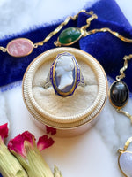 14k Vintage Carved Blue Sardonyx Cameo