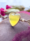 14k Victorian Cabochon Heart Chalcedony Brooch