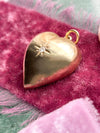 14k Vintage Diamond Puffy Heart Pendant