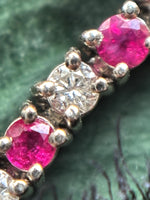 Platinum Ruby & Diamond Tennis Bracelet