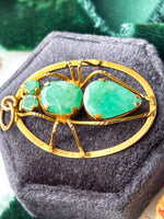 14k Vintage Chrysoprase Insect Pendant