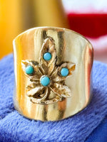 18k Vintage Turquoise Cigar Band