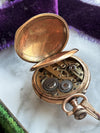 14k Antique Enameled Pocket Watch with Diamonds