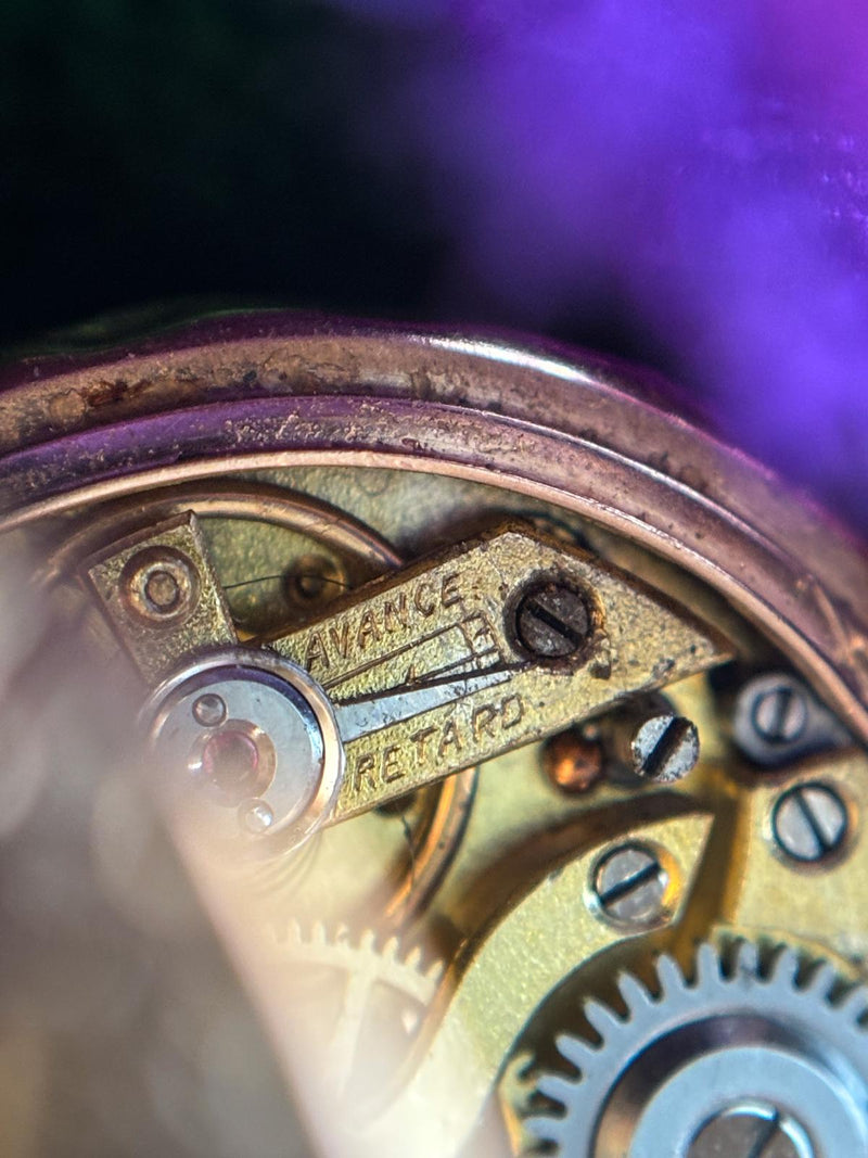 14k Antique Enameled Pocket Watch with Diamonds