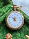 14k Antique Enameled Pocket Watch with Diamonds