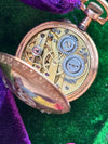 14k Antique Enameled Pocket Watch with Diamonds