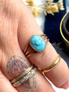 9ct Georgian Turquoise Glass Cameo Ring