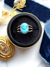 9ct Georgian Turquoise Glass Cameo Ring