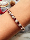 14k Victorian 3.50cttw Diamond & Garnet Bangle Bracelet