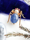 14k Vintage Tanzanite, Ruby, & Pearl Spider Brooch