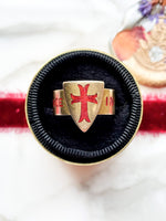 18k Victorian Enameled Shield Mourning Ring