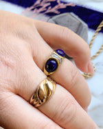 14k Vintage Lapis & diamond Ring