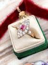 18k Deco OEC Diamond & Ruby Ring