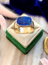 14k Vintage Lapis Hammered Gold Ring