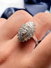 Platinum Vintage Ring-Dant Diamond Dinner Ring