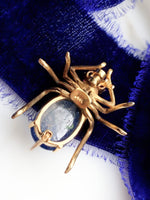 14k Vintage Tanzanite, Ruby, & Pearl Spider Brooch