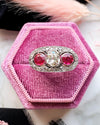 14k Victorian OMC Diamond & Ruby Ring