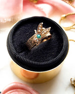 14k Victorian Turquoise & Seed Pearl Ring