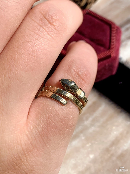 18k Vintage Coiled Snake Ring