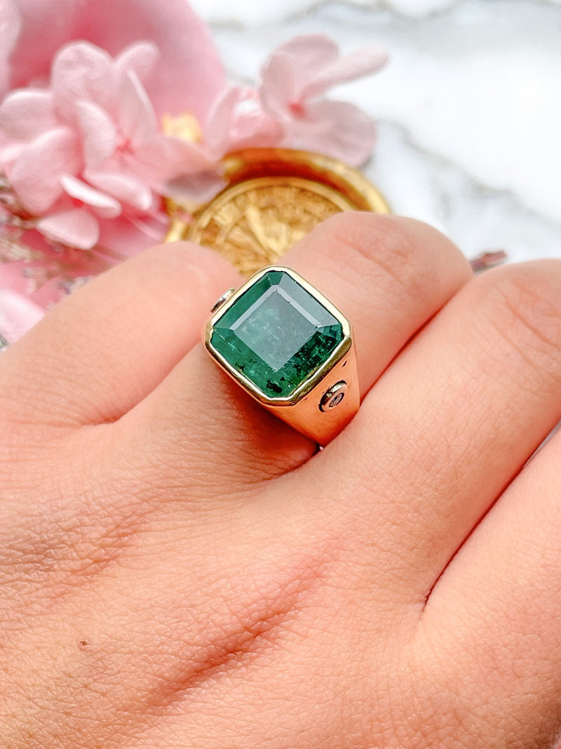 10k Vintage 5.50ct Natural Emerald Ring