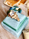 14k Victorian Belcher Set Moonstone Ring