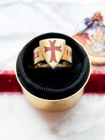 18k Victorian Enameled Shield Mourning Ring