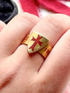 18k Victorian Enameled Shield Mourning Ring