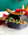 14k Vintage 14k Enameled Snake Brooch