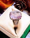 14k Victorian Carved Amethyst Rebus Ring