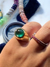 18k Vintage Emerald Cabochon Ring