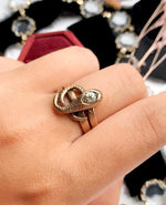 9k Victorian Coiled Snake Diamond Ring